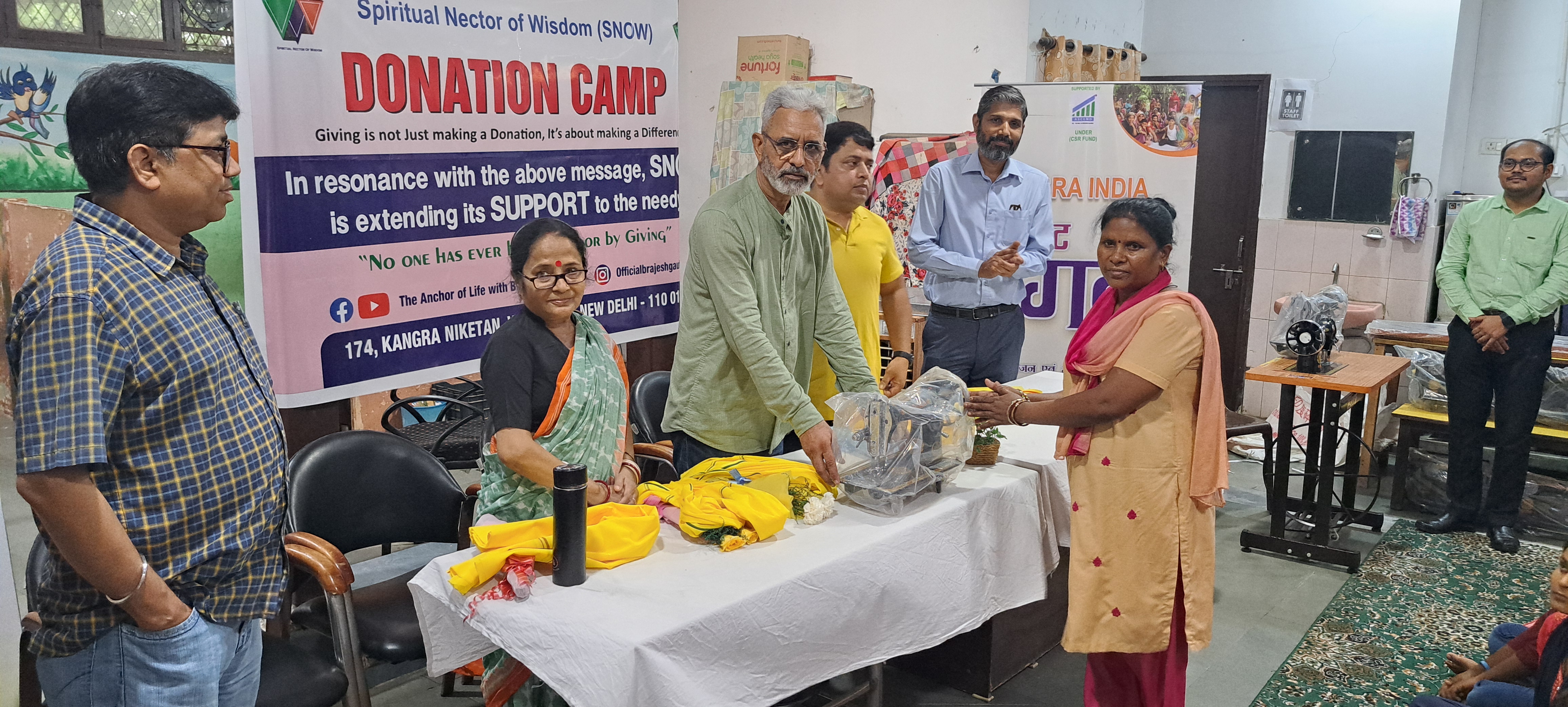 Sewing machine donation camp